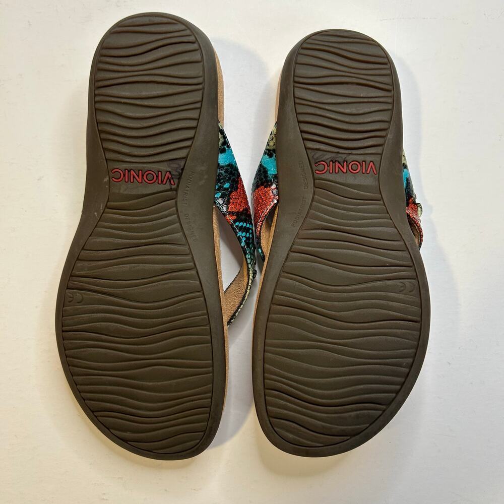 Vionic lucia multi colored jeweled teal red thongs like new condition size 6 - Picture 6 of 6
